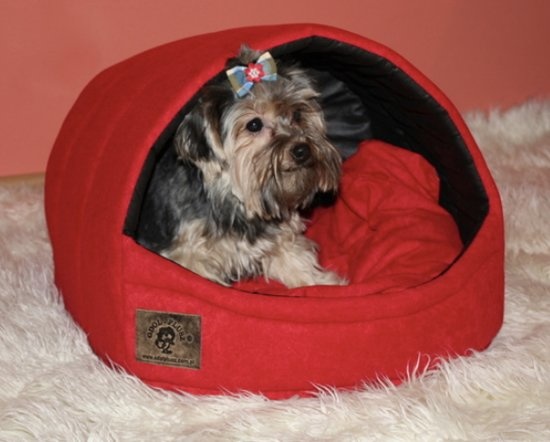 Hondenmand - kleine hond - box - hondemand - 45 x 49 x 36 cm - rood - hondenbed - hondebed