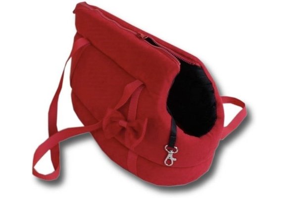 Hondendraagtas - kleine honden - honden transporttas - rood - 36x19x23 cm - stijlvol - schoudertas