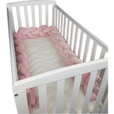 Bedbumper bedomrander - 280 cm lang - Gevlochten - Roze