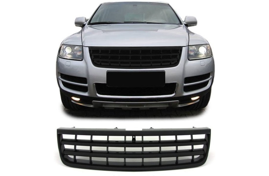 Grill zonder embleem zwart geschikt voor VW Touareg 7L 02-06