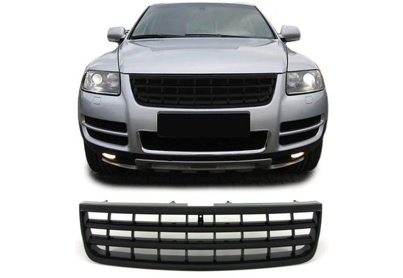 Grill zonder embleem zwart VW Touareg 7L 02-06