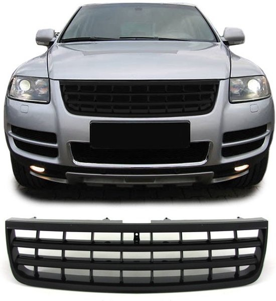 Grill zonder embleem zwart VW Touareg 7L 02-06