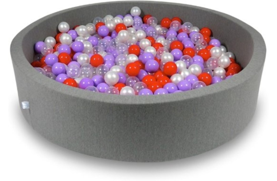 Ballenbak - 600 ballen - 130 x 30 cm - ballenbad - rond donker grijs