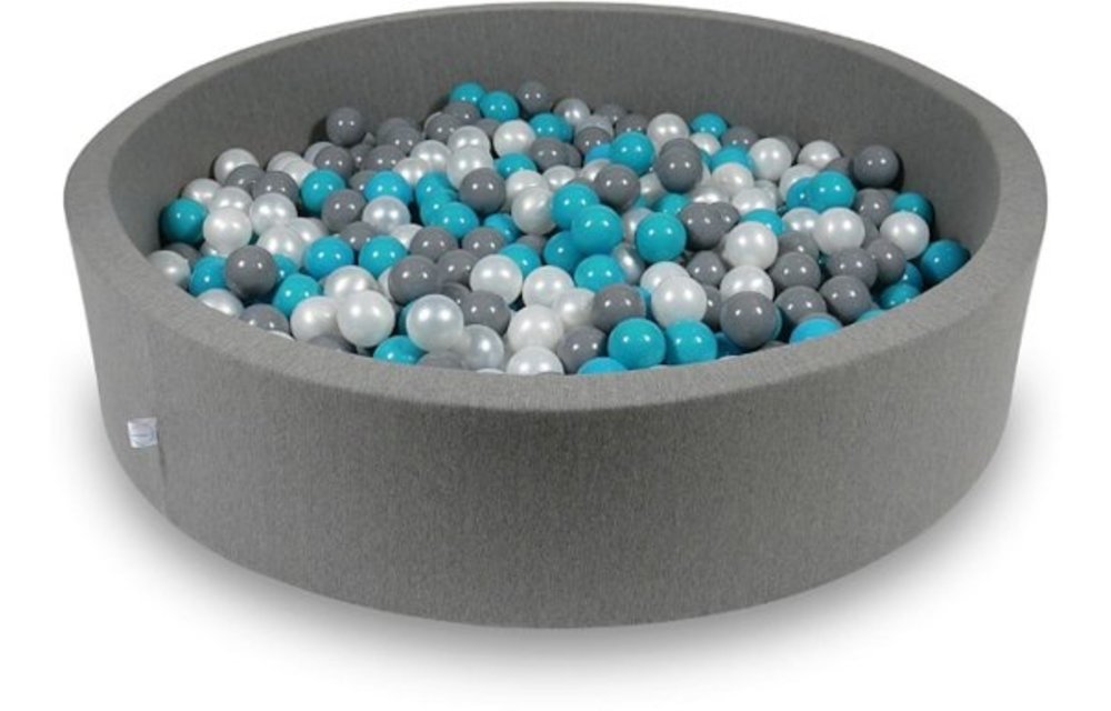 Ballenbak - 600 ballen - 130 x 30 cm - ballenbad - rond donker grijs