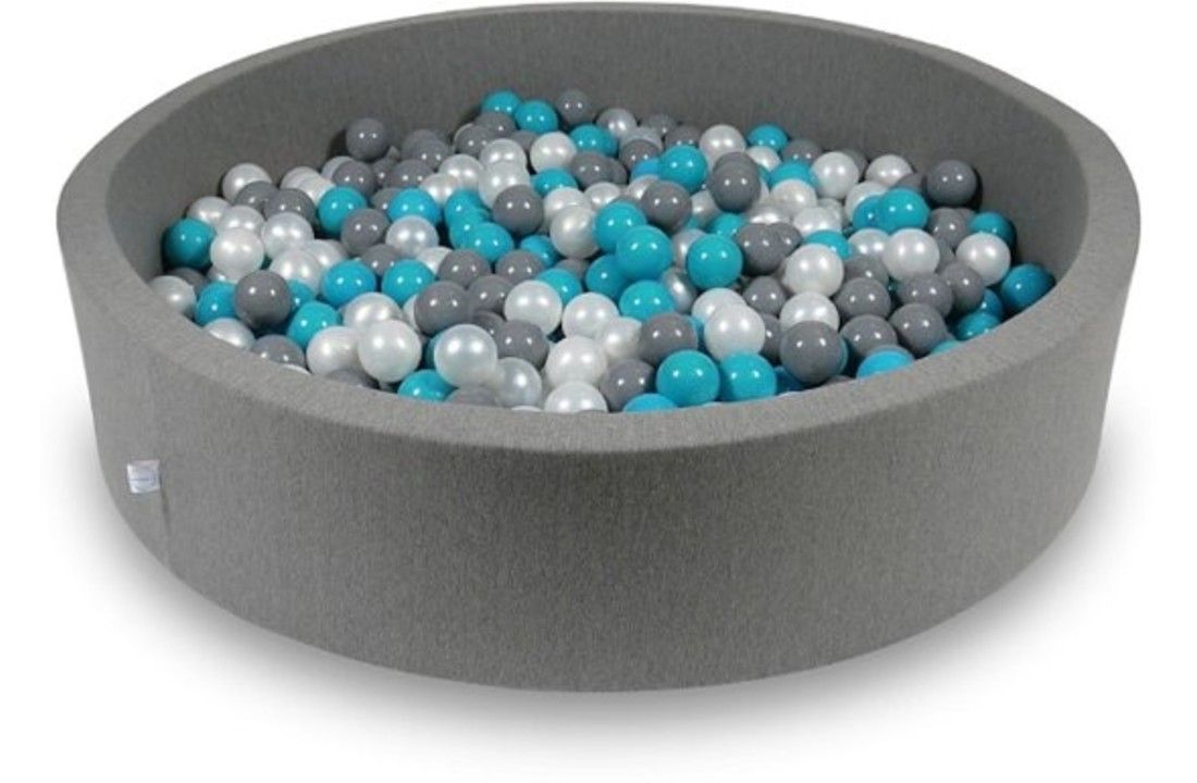 Ballenbak - 600 ballen - 130 x 30 cm - ballenbad - rond donker grijs