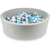 Ballenbak XXL - 700 ballen - 130 x 40 cm - ballenbad - rond grijs
