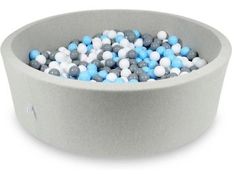 Ballenbak XXL - 700 ballen - 130 x 40 cm - ballenbad - rond grijs