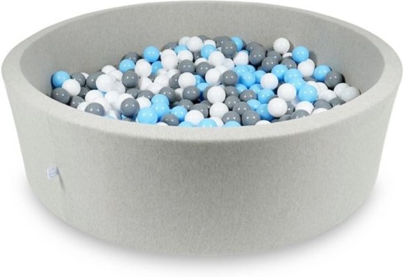 Ballenbak XXL - 700 ballen - 130 x 40 cm - ballenbad - rond grijs