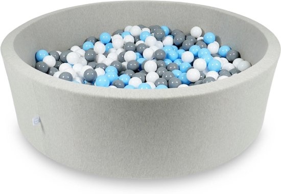 Ballenbak XXL - 700 ballen - 130 x 40 cm - ballenbad - rond grijs