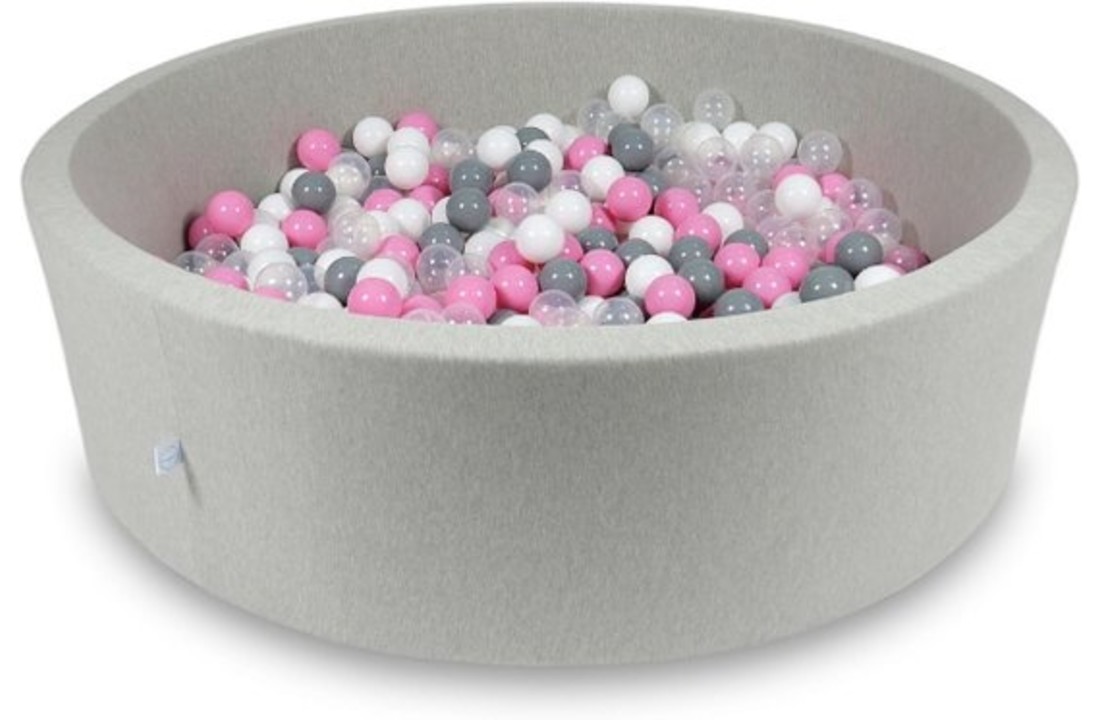 Ballenbak XXL - 700 ballen - 130 x 40 cm - ballenbad - rond grijs