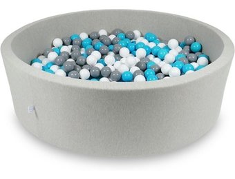 Ballenbak XXL - 700 ballen - 130 x 40 cm - ballenbad - rond grijs