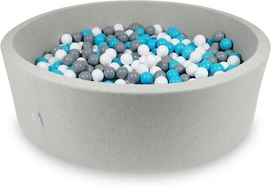 Ballenbak XXL - 700 ballen - 130 x 40 cm - ballenbad - rond grijs