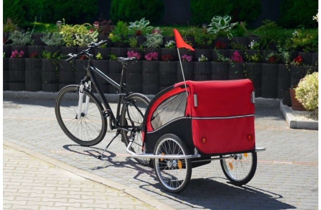 Fietskar geveerd - voor kinderen - multifunctionele loopwagen - rood