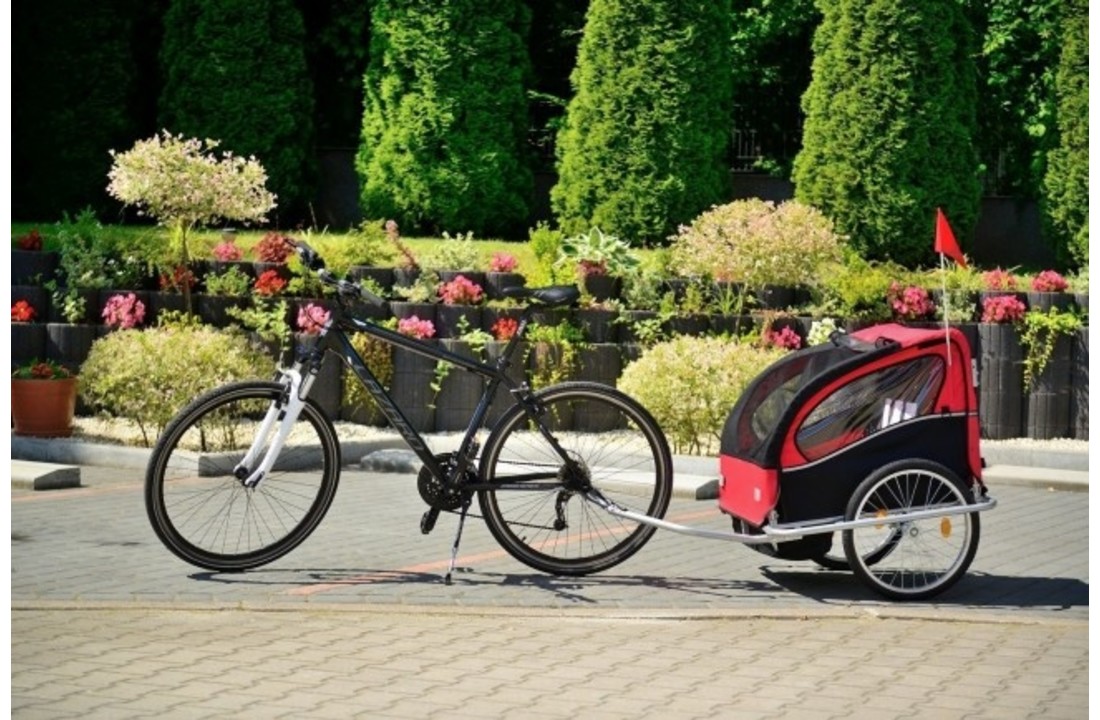 Fietskar geveerd - voor kinderen - multifunctionele loopwagen - rood