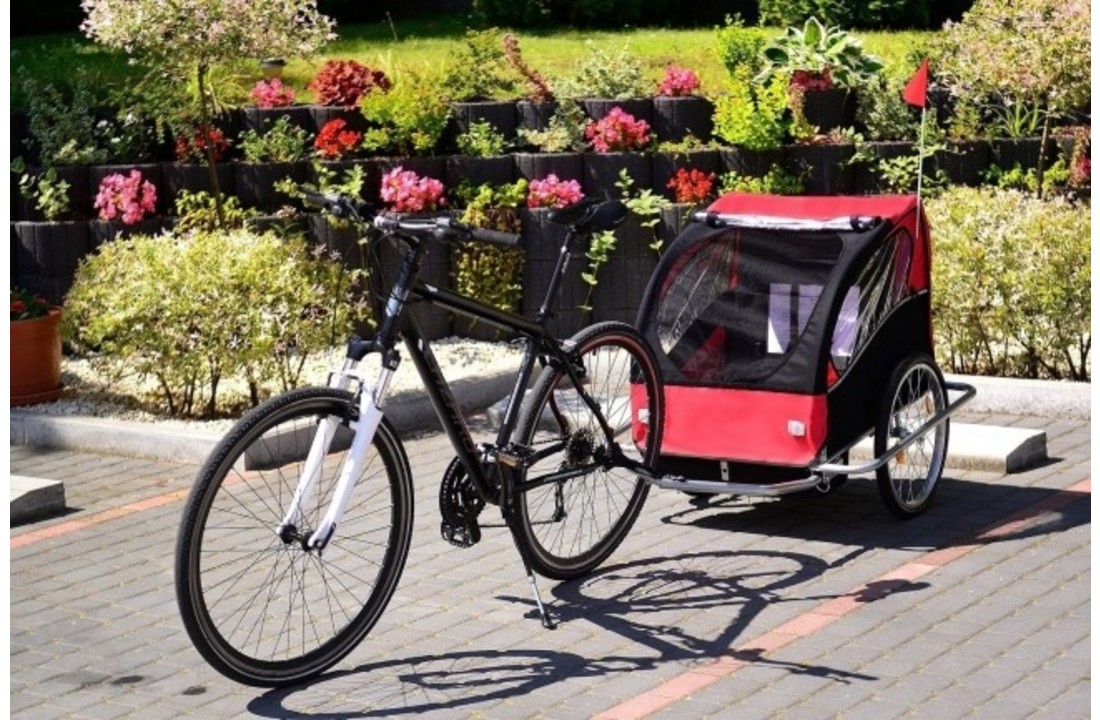 Fietskar geveerd - voor kinderen - multifunctionele loopwagen - rood
