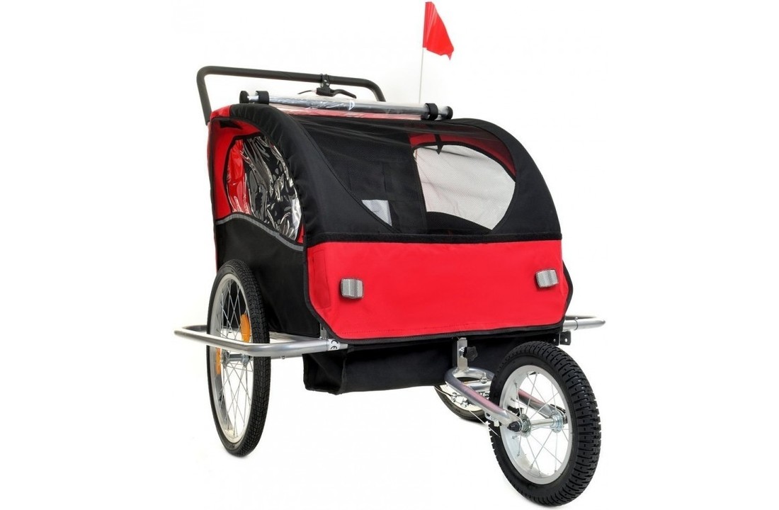 Fietskar geveerd - voor kinderen - multifunctionele loopwagen - rood