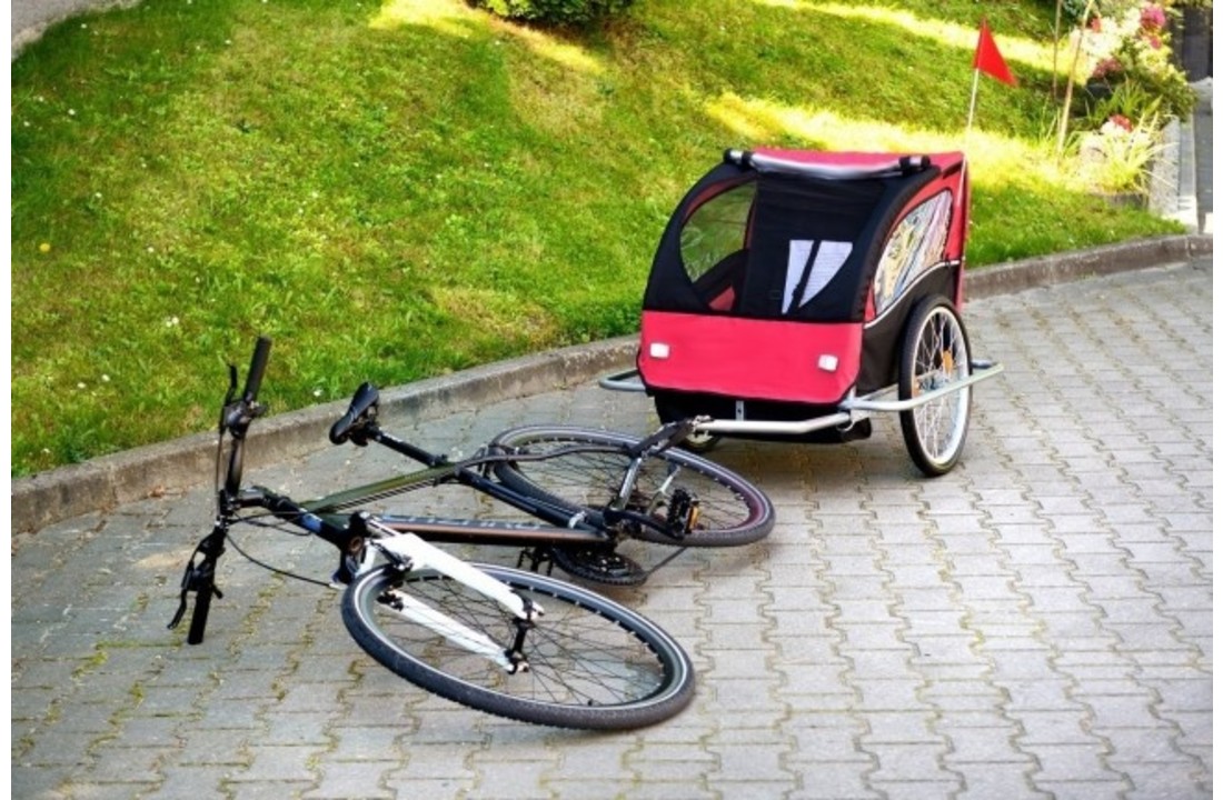 Fietskar geveerd - voor kinderen - multifunctionele loopwagen - rood