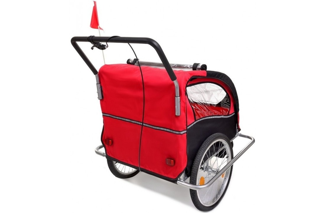 Fietskar geveerd - voor kinderen - multifunctionele loopwagen - rood