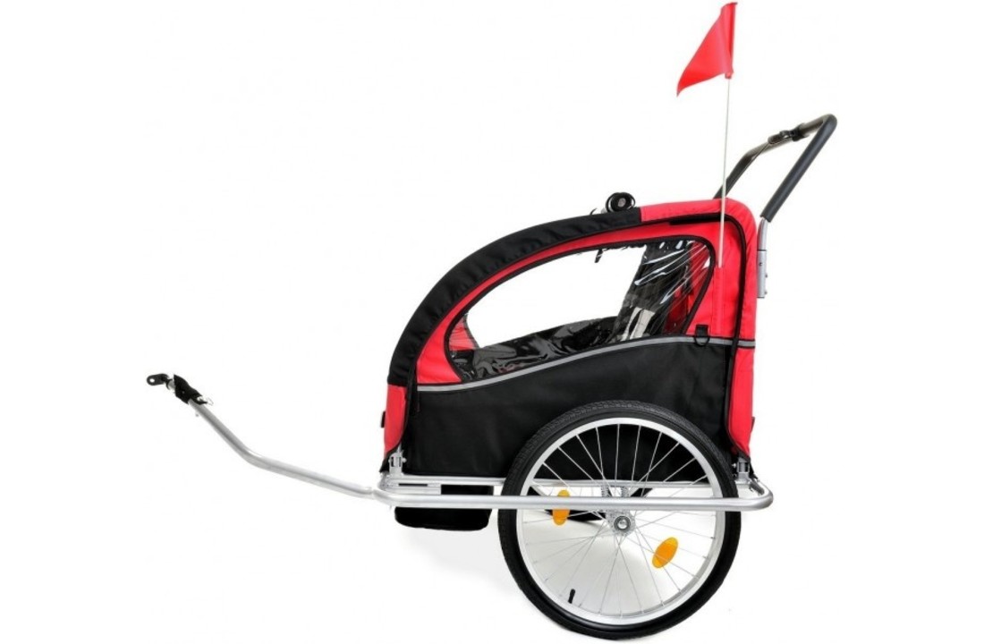 Fietskar geveerd - voor kinderen - multifunctionele loopwagen - rood