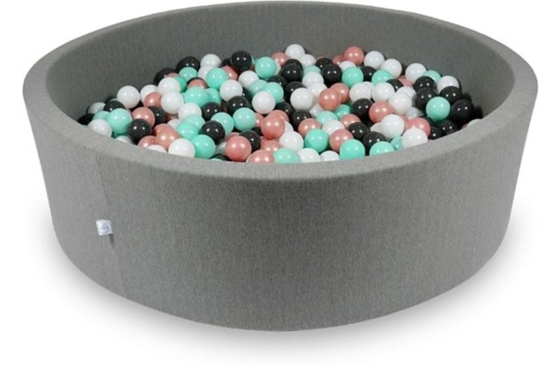 Ballenbak XXL - 700 ballen - 130 x 40 cm - ballenbad - rond donker grijs