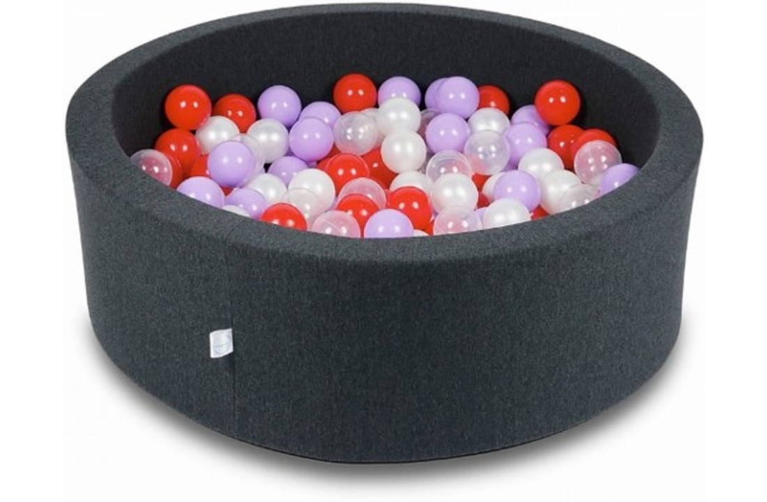 Ballenbak - 200 ballen - 90 x 30 cm - ballenbad - rond zwart
