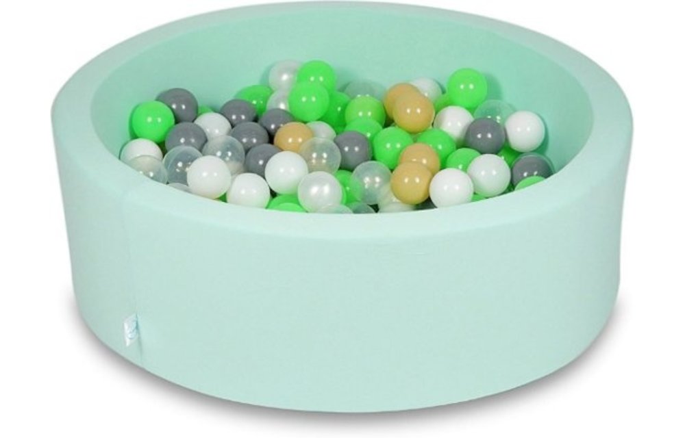 Ballenbak - 200 ballen - 90 x 30 cm - ballenbad - rond mint groen