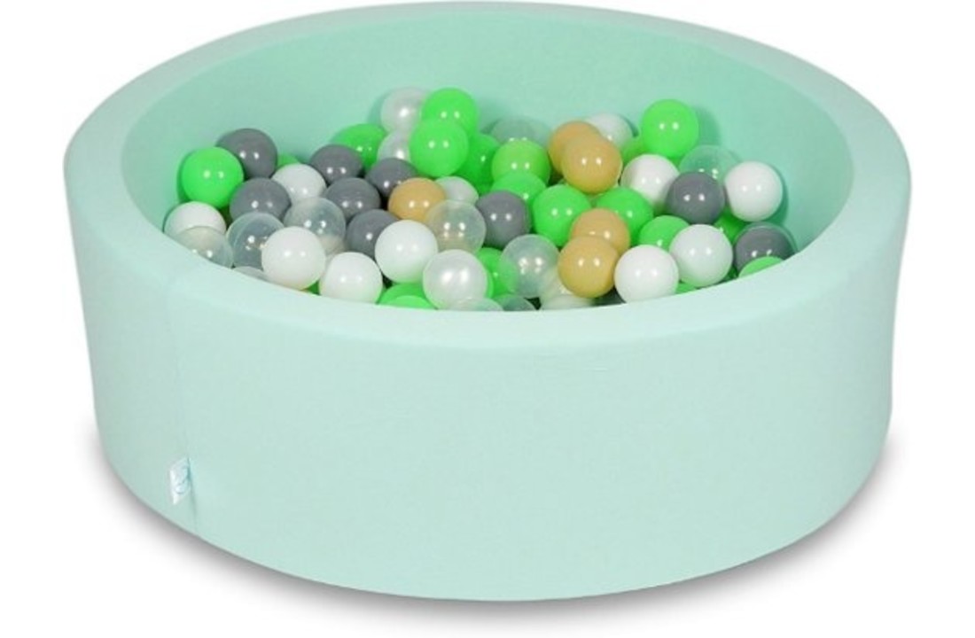 Ballenbak - 200 ballen - 90 x 30 cm - ballenbad - rond mint groen