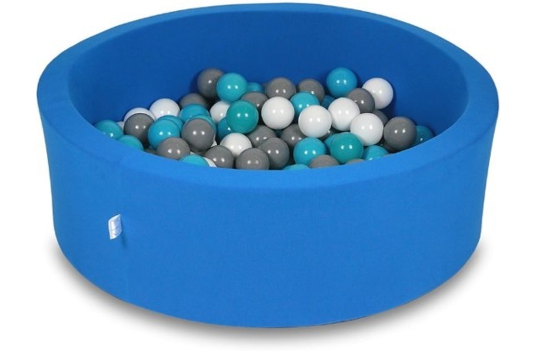 Ballenbak - 200 ballen - 90 x 30 cm - ballenbad - rond blauw