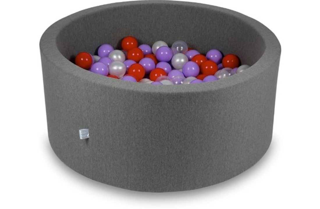 Ballenbak - 300 ballen - 90 x 40 cm - ballenbad - rond donker grijs