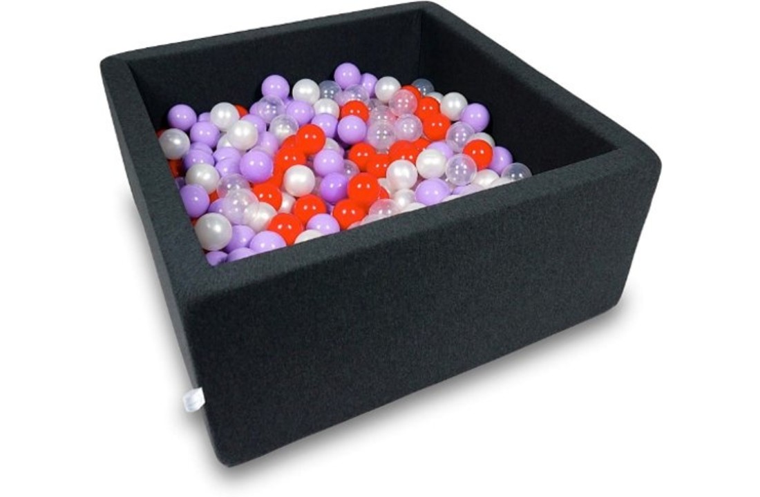 Ballenbak - 400 ballen - 90 x 90 x 40 cm - ballenbad - vierkant zwart
