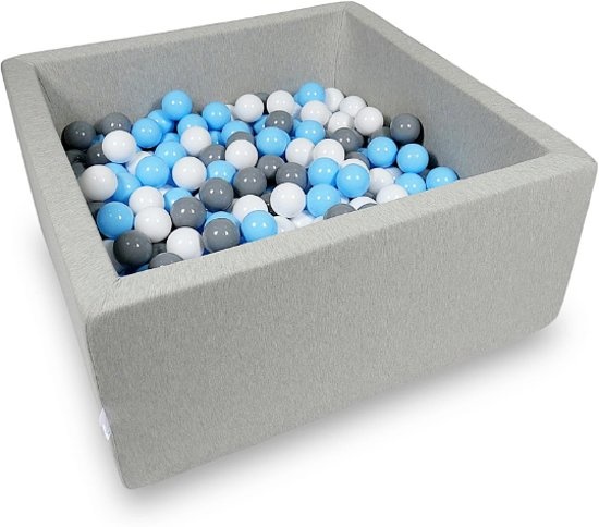 Ballenbak - 400 ballen - 90 x 90 x 40 cm - ballenbad - vierkant grijs