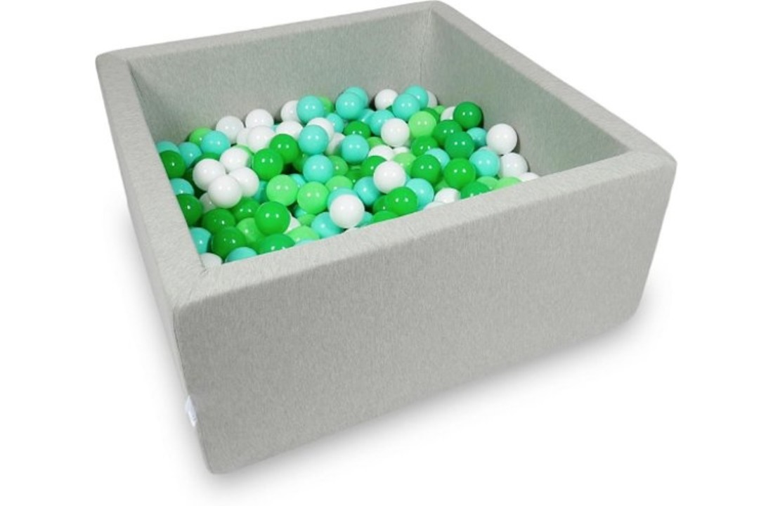 Ballenbak - 400 ballen - 90 x 90 x 40 cm - ballenbad - vierkant grijs
