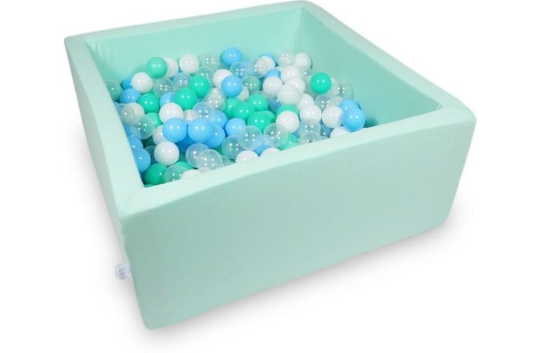 Ballenbak - 400 ballen - 90 x 90 x 40 cm - ballenbad - vierkant mint groen