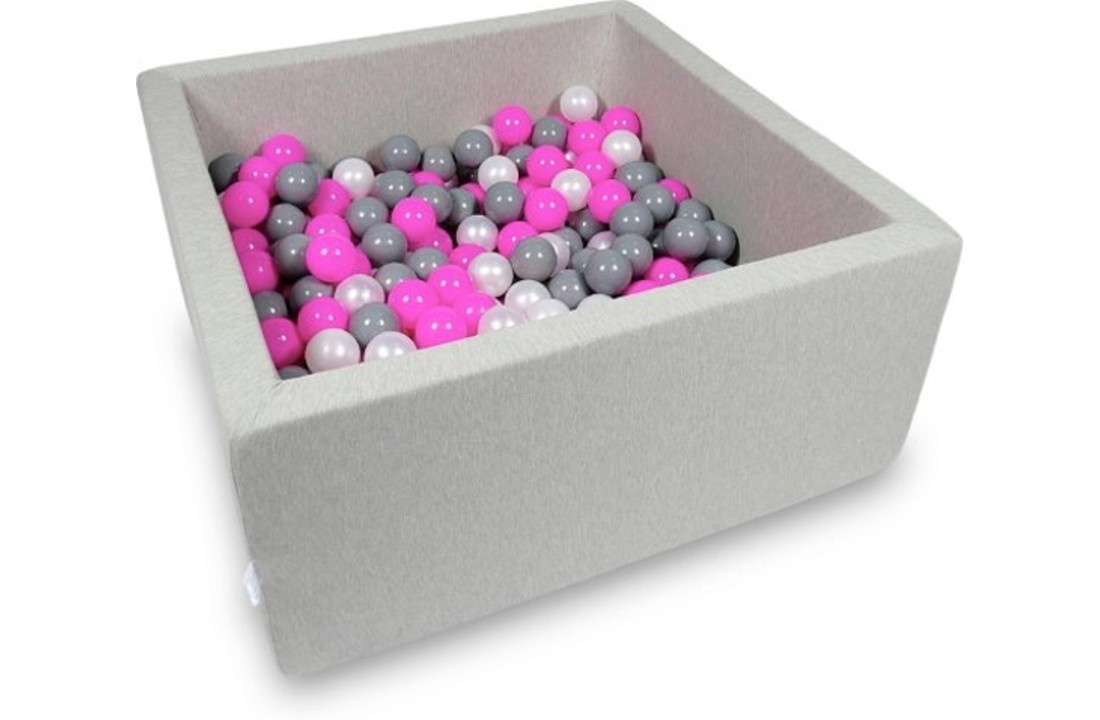 Ballenbak - 400 ballen - 90 x 90 x 40 cm - ballenbad - vierkant grijs