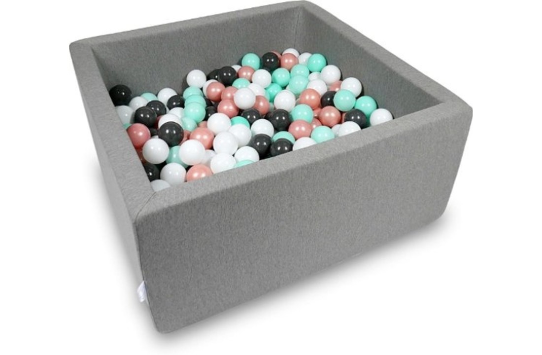 Ballenbak - 400 ballen - 90 x 90 x 40 cm - ballenbad - vierkant donker grijs