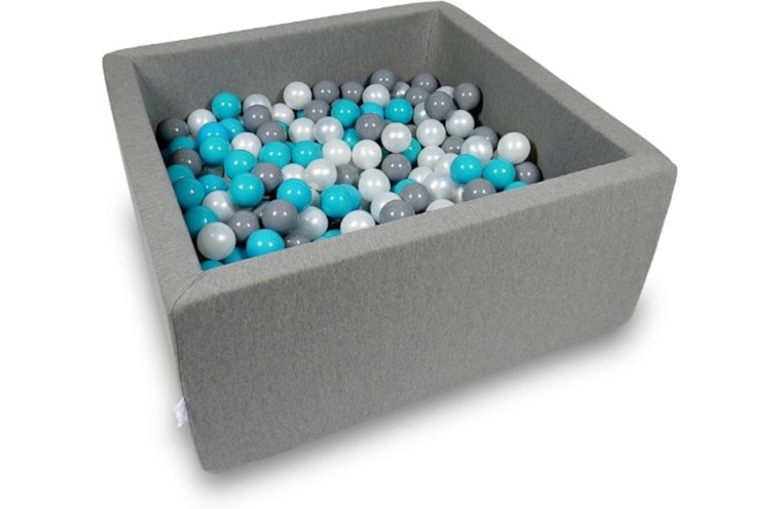 Ballenbak - 400 ballen - 90 x 90 x 40 cm - ballenbad - vierkant donker grijs