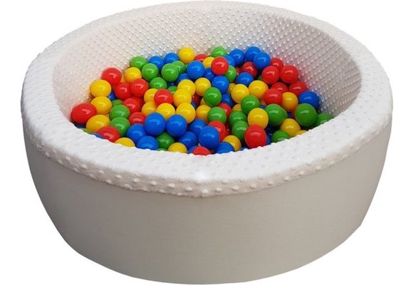 Ballenbad met 300 ballen - Wasbare hoes - 90 x 30 cm - Wit