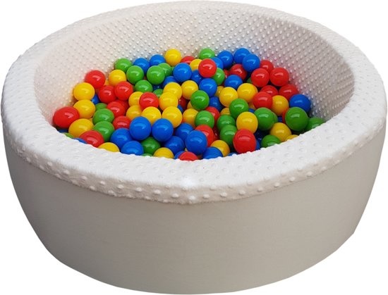 Ballenbad met 300 ballen - Wasbare hoes - 90 x 30 cm - Wit