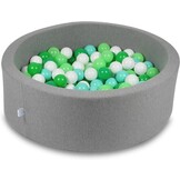 Ballenbak - 200 ballen - 90 x 30 cm - ballenbad - rond donker grijs