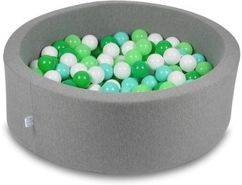 Ballenbak - 200 ballen - 90 x 30 cm - ballenbad - rond donker grijs