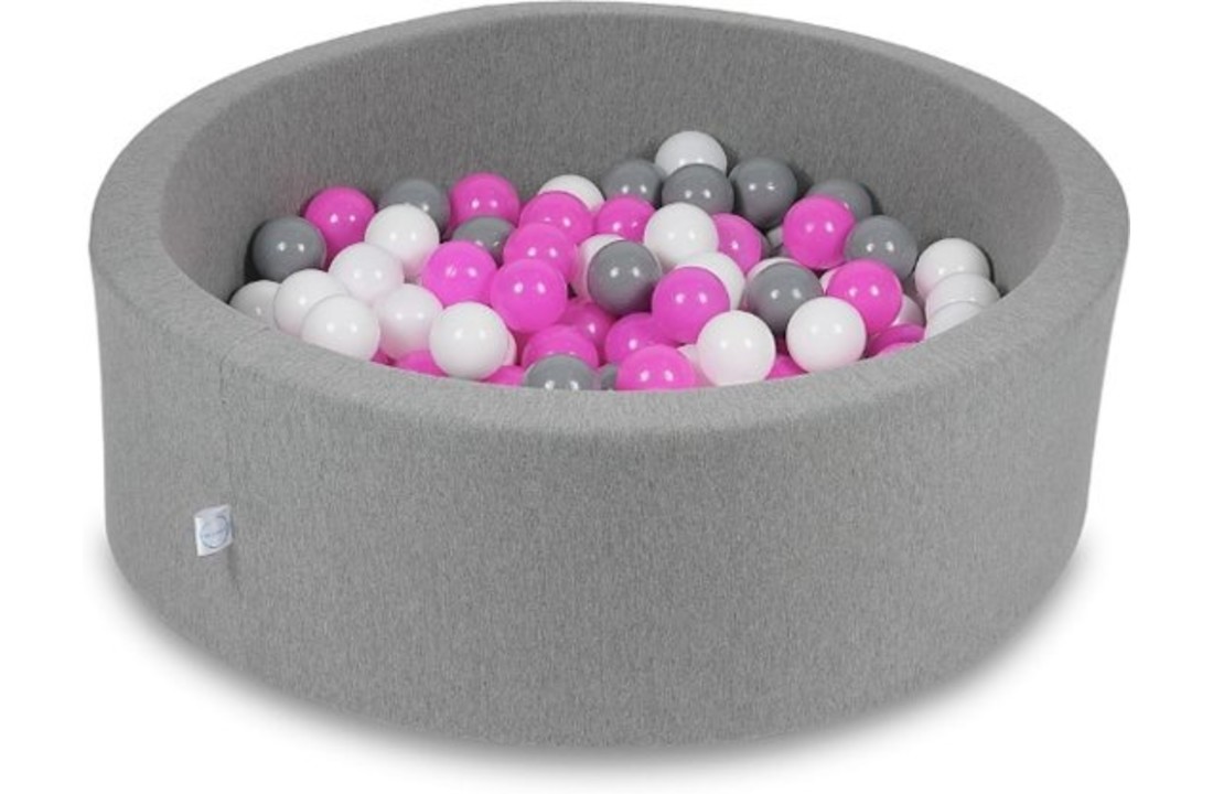 Ballenbak - 200 ballen - 90 x 30 cm - ballenbad - rond donker grijs