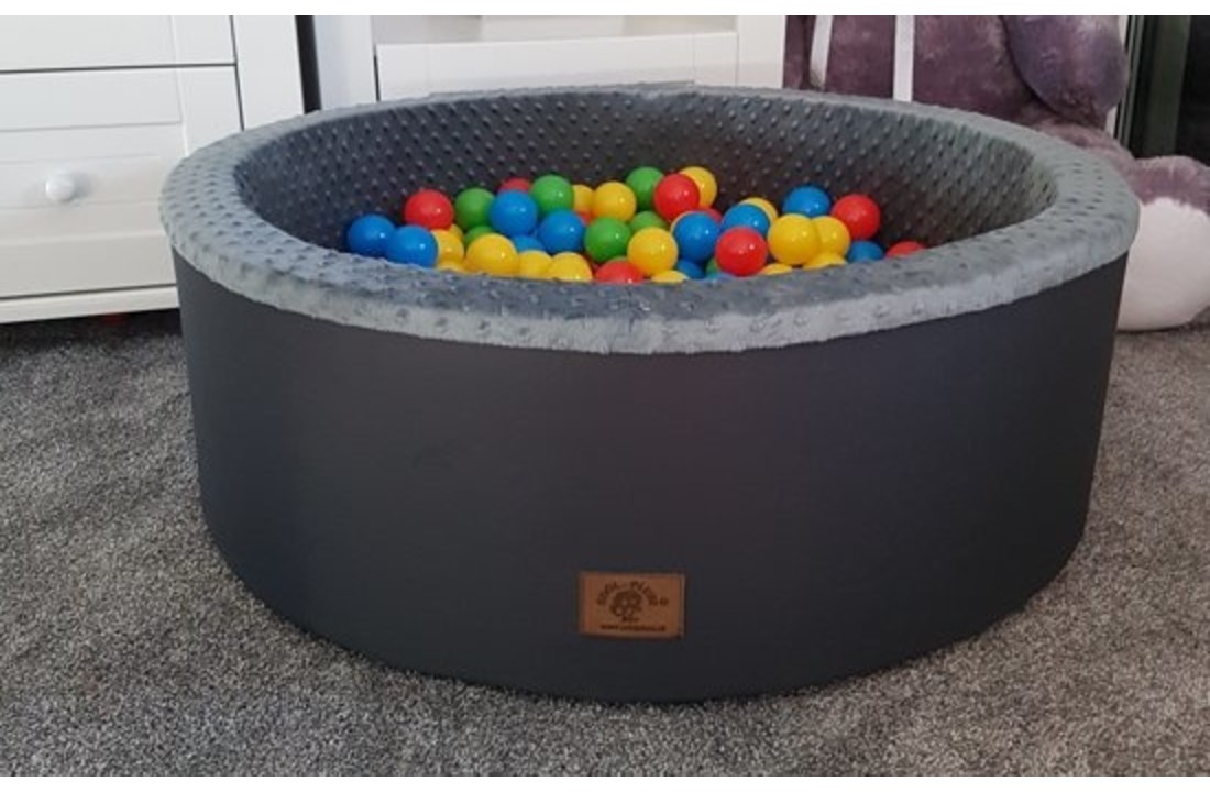 Ballenbad met 300 ballen - Wasbare hoes - 90 x 30 cm - Grafiet