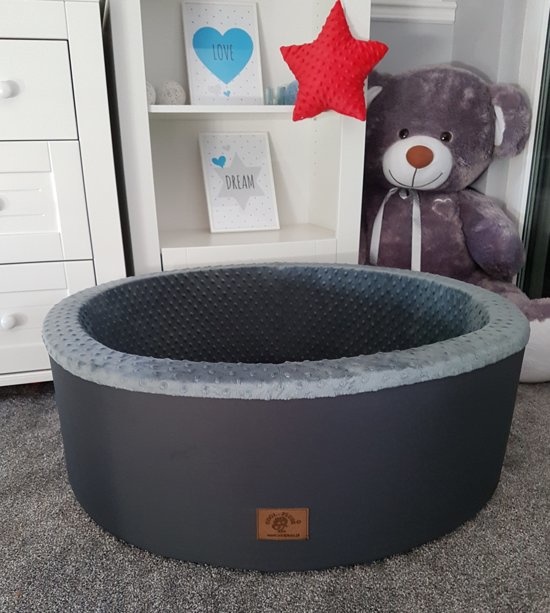 Ballenbad met 300 ballen - wasbare hoes - 90 x 30 cm - grafiet