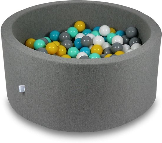 Ballenbak - 300 ballen - 90 x 40 cm - ballenbad - rond donker grijs