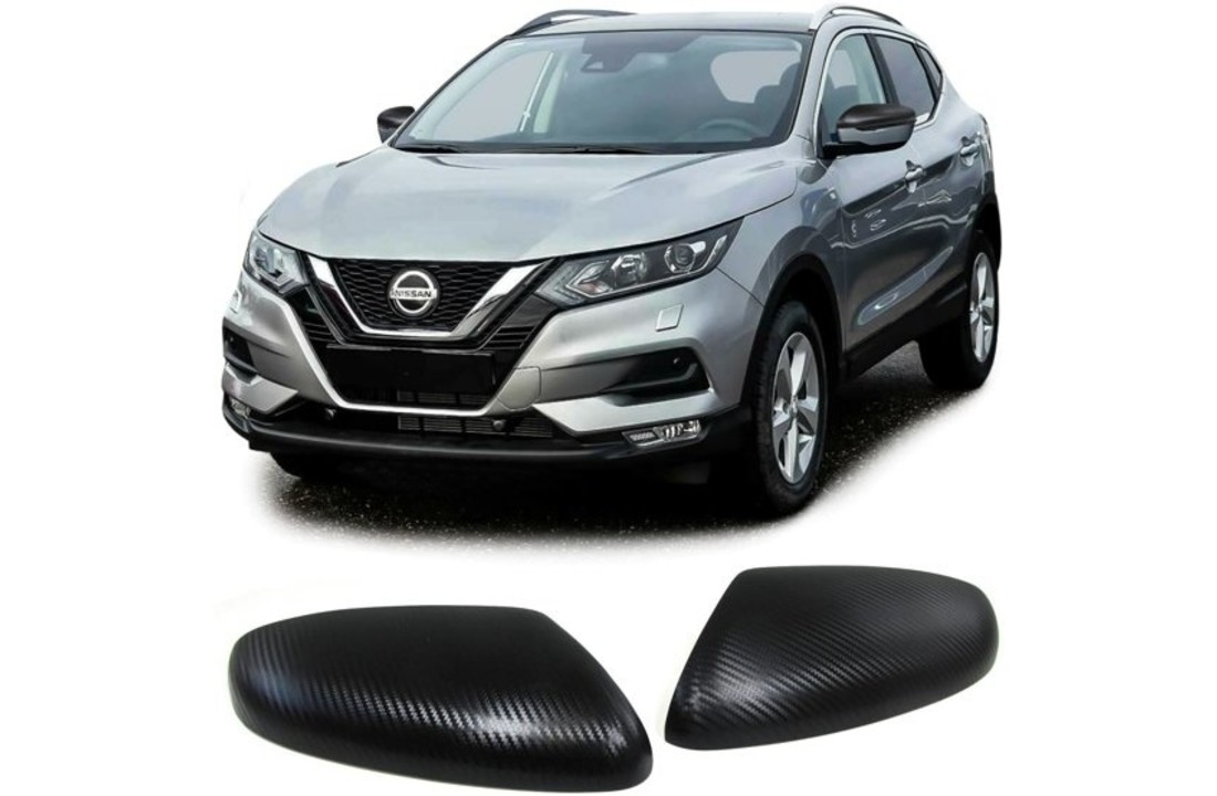 Spiegelkappen carbon geschikt voor Nissan Qashqai vanaf 2014