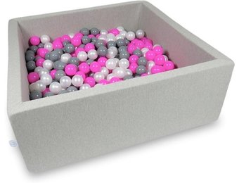 Ballenbak - 600 ballen - 110 x 110 cm - ballenbad - vierkant grijs