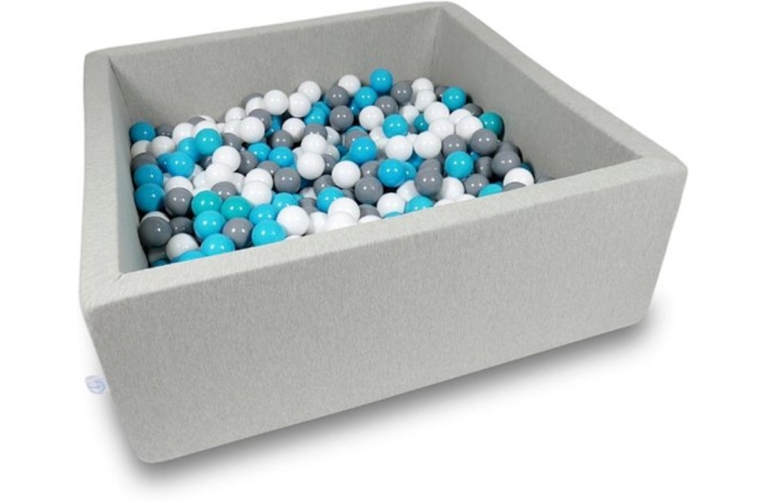 Ballenbak - 600 ballen - 110 x 110 cm - ballenbad - vierkant grijs