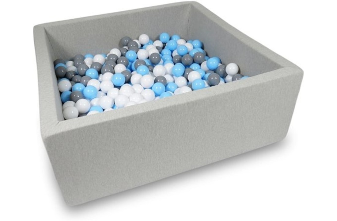 Ballenbak - 600 ballen - 110 x 110 cm - ballenbad - vierkant grijs