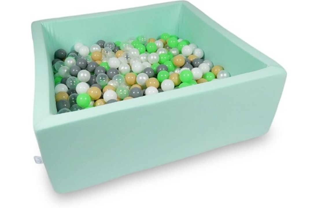 Ballenbak - 600 ballen - 110 x 110 cm - ballenbad - vierkant groen