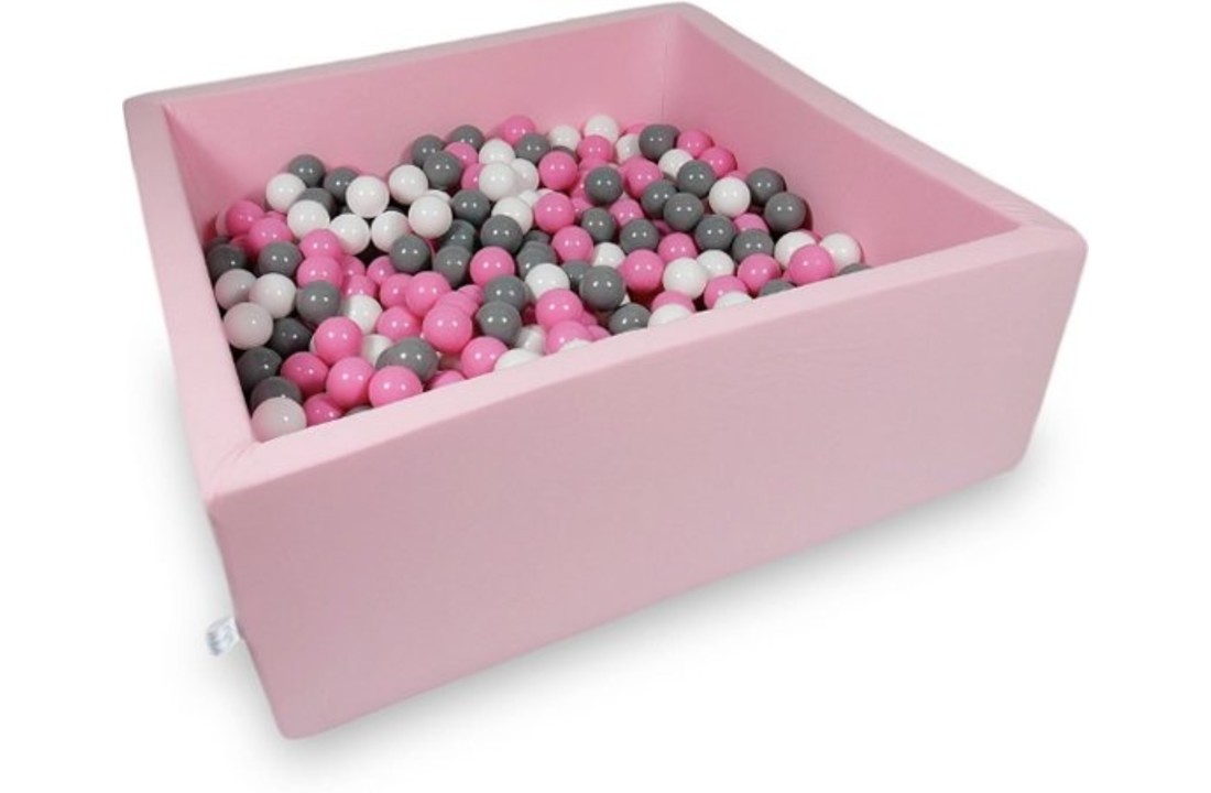 Ballenbak - 600 ballen - 110 x 110 cm - ballenbad - vierkant roze
